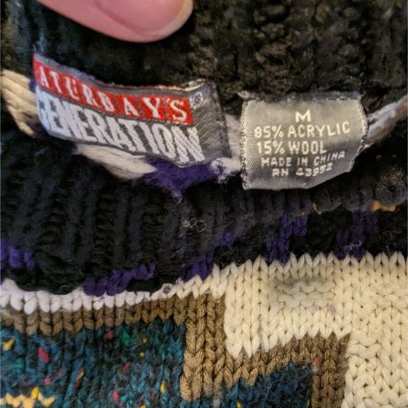 SATURDAYS GENERATION Vintage long sleeve Colorful Southwest Mens Sweater size‎ M - Picture 8 of 8